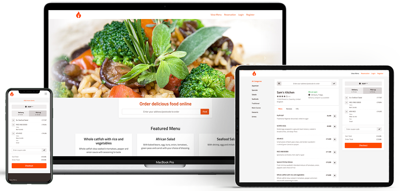 Food deals ordering websites